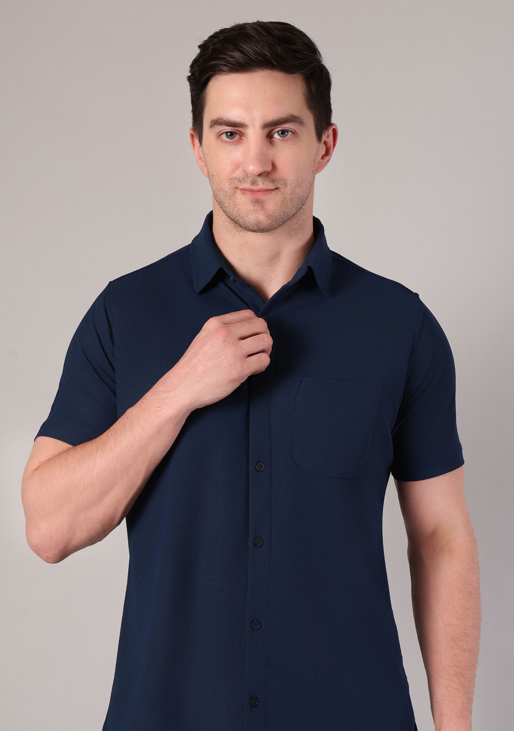True Navy Half Sleeve Versatile Shirt