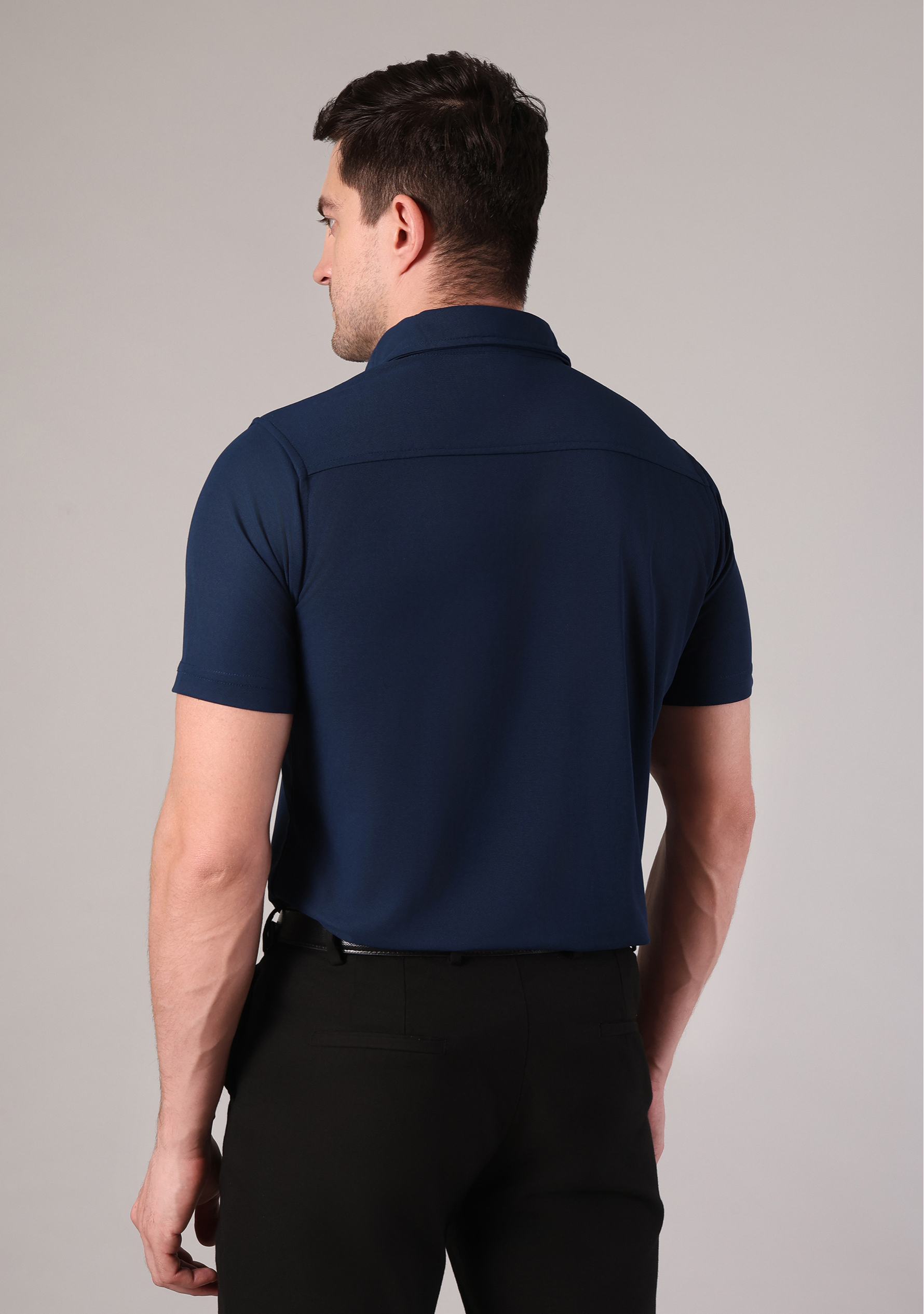 True Navy Half Sleeve Versatile Shirt