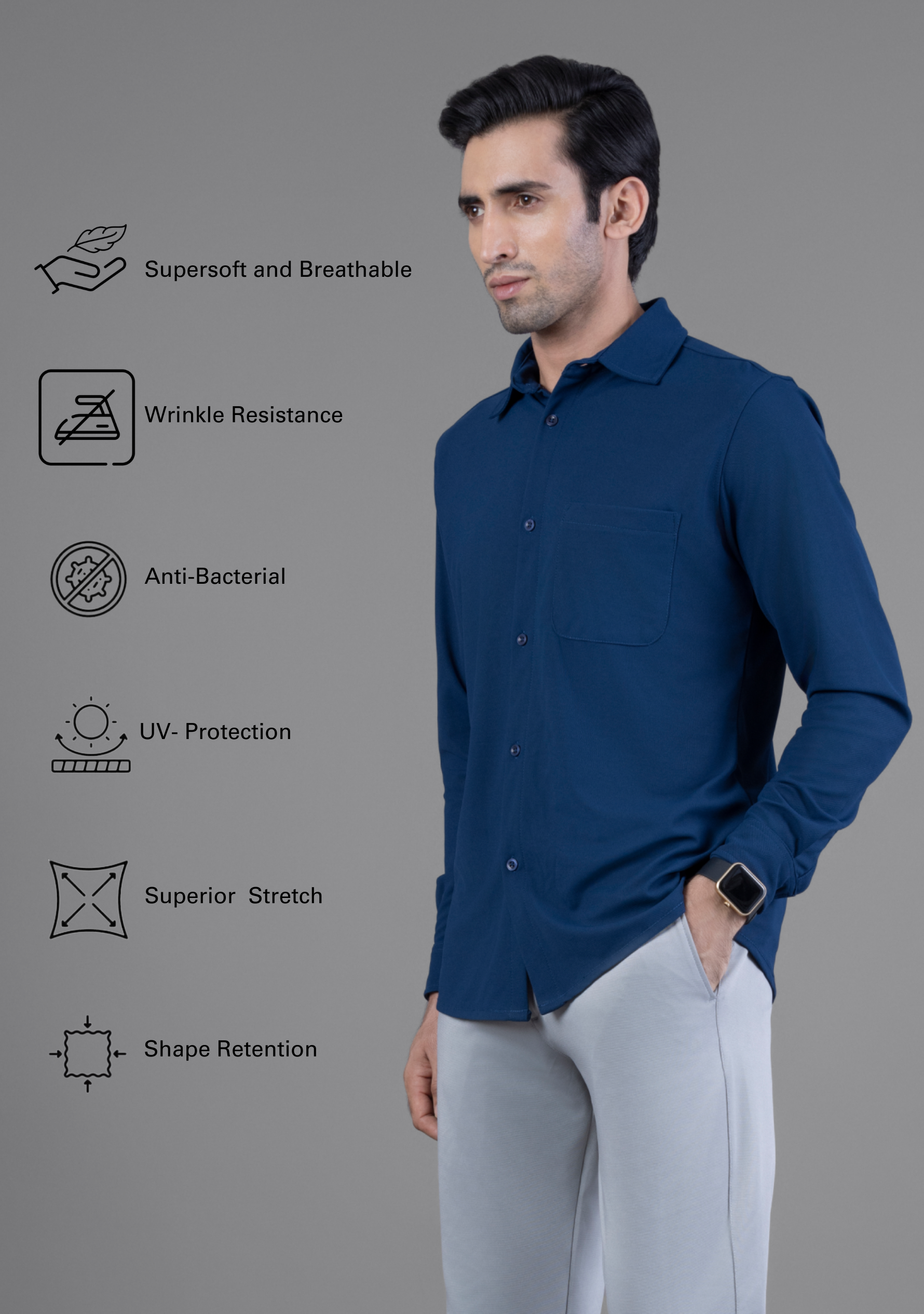 True Navy Full Sleeve Versatile Shirt